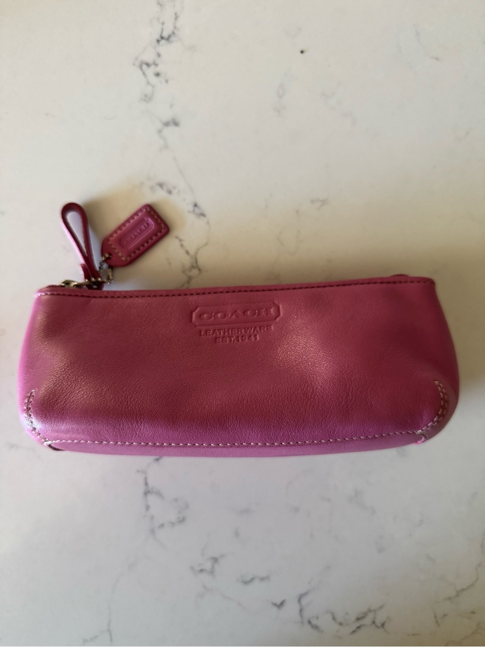 Coach Y2K pink pencil case